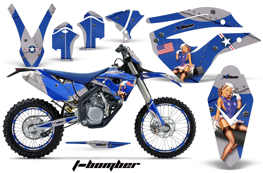 Husaberg FE570 Enduro 2010 Graphics Kit TBomber Blue NPs